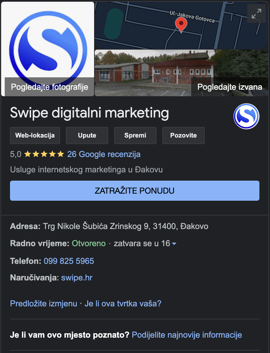 swipe google my bussines